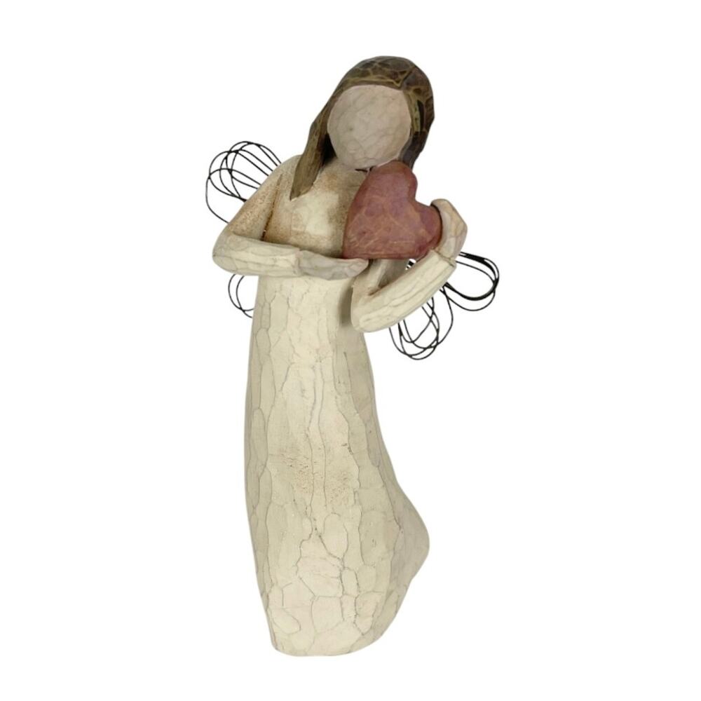Vintage 8" WILLOW TREE Figurine ANGEL OF THE HEART By Demdaco 2000
